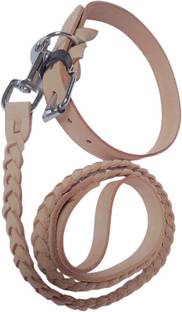 shagul dog leather collar&leash nature color size 47 -57 lead 112 cm 112 cm Dog & Cat Chain Leash