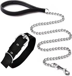 Petzoto Combo Dog Handle Chain & Collar Set Medium Dog Collar & Handle Chain 130 cm Dog Chain Leash