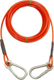 TEELLON 10 Feet (4MM) lightweight tie out cable Dog leash, upto 40kg. dog leash chain 305 cm Dog Cord Leash