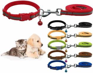 Furry Critters Reflective Leash Collar for Puppy Set with Bell for Cats and Dogs 10mm 120 cm Dog Strap Leash
