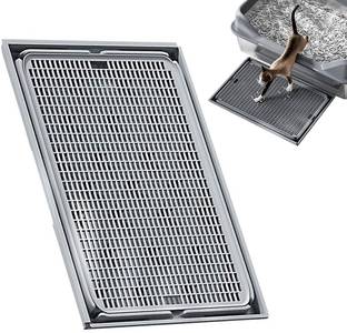 Qpets Cat Litter Tray Detachable Mesh Dual Layer Waste Bin Pet Pet Litter Tray Refill