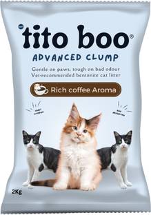 Tito Boo Advanced Clump Smart Bentonite Cat Litter-Trial Pack 2kg Coffee Scented Pet Litter Tray Refill