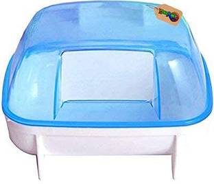 DreamAuro Bath Sand Tub Cum Bathroom Cum Litter Tub for Hamster, Dwarf, Gerbil (Blue) Pet Litter Tray Refill