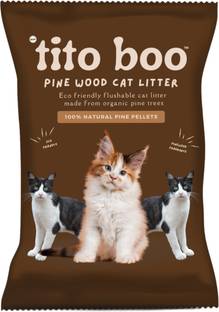 Tito Boo Eco Friendly Pinewood Litter From Organic Pine Trees Safe & Gentle on Paws-5.5Kg Pet Litter Tray Refill