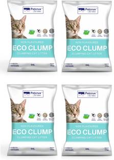 Petcrux Exclusive Scoopable Eco Clump Bentonite Litter Unscented (Pack of 4-Total 20kg) Pet Litter Tray Refill