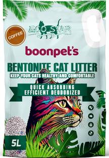BoonPets Bentonite Cat Litter Coffee Flavour – 5L (4kg),100% Natural Clay,99.9% Dust-Free Pet Litter Tray Refill