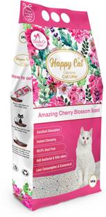 HAPPY CAT Clumping Cat Litter Amazing Cherry Blossom Scent - 5 Kg ( Pack of 1 ) Pet Litter Tray Refill