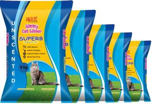 Jimmy Cat Litter 25 Kg Superb Granules Sand Unscented 5 Kg Pack of 5 Pet Litter Tray Refill