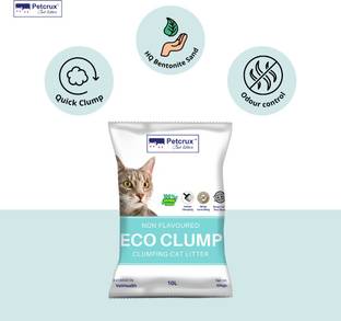 Petcrux Exclusive Scoopable Eco Clump Bentonite Litter Unscented (Pack of 2-Total 10kg) Pet Litter Tray Refill