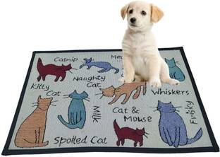 PET FUN Printed Pet Feeding Mat – Non-Slip, Waterproof, Absorbent Mat Cat, Dog, Rabbit Pet Mat