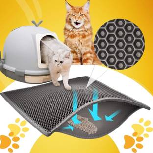 VAYINATO Cat Litter Mat 45*30Cm For Litter Box, Honey Comb 2 Layer Design, Washable Cat Pet Mat