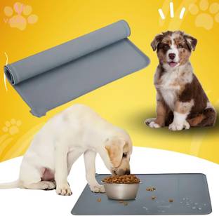 VAYINATO 30*48cm Pet Feeding Mat-Random Color (Paw Print) Dog, Rabbit, Cat Pet Mat