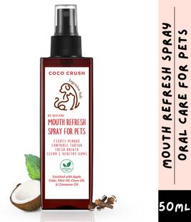 COCO CRUSH Mouth Refresh Spray for Pets | Teeth Cleaning, Fights Plaque & Tartar | Natural Pet Mouth Freshner