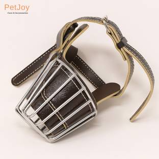 PetJoy Adjustable Dog Muzzle | Metal Wire | Safety & Comfort |XL Dogs| Walks & Training Extra Large Strips Dog Muzzle