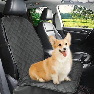 Fluffy Dog Car Front Seat Cover Waterproof Pet Car Seat Protector, 600D Heavy Duty Bench Pet Seat Cover
