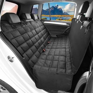 Ashok enterprises Dog Large Polyester Seat Cover for Car seat protector, Waterproof, Non-slip, Non-scratchable, Sides flap Hammock Seat cover (Large, Black) Hammock Pet Seat Cover
