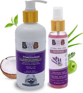 BWB BLACK WHITE BROWN BWB POMERANIAN SHAMPOO with Free Deo Spray Whitening and Color Enhancing, Allergy Relief, Conditioning, Flea and Tick - Dog Shampoo