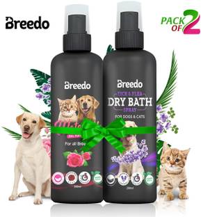 Breedo (Combo of 2) Lavender DryBath Shampoo Spray Waterless Shampoo Conditioning Allergy Relief, Conditioning, Anti-fungal, Anti-microbial, Anti-itching, Anti-dandruff Rose Conditioning Waterless Shampoo (400 ML) Dogs & Puppy Dry/Waterless Dog Shampoo