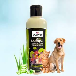 WOYR Pet Shampoo For Dogs & Cat|Relieves Itchiness and Hairfall|Anti hairfall Shampoo Anti-itching, Itch Relief, Anti-dandruff, Whitening and Color Enhancing, Allergy Relief Lemongrass, Aloevera Dog, Cat Shampoo