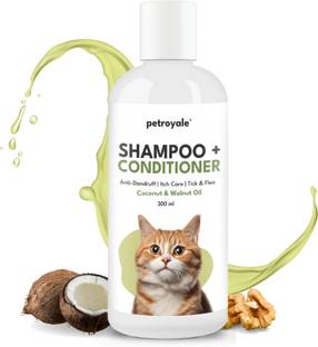 Petroyale Shampoo with Conditioner for Persian & Normal Cat and Kitten for Hair Growth Anti-dandruff, Anti-itching, Flea and Tick, Conditioning, Anti-microbial, Itch Relief Mild, Lemongrass Cat Shampoo