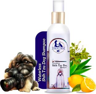 THE PET MOM Organic Waterless Shih Tzu Dry Bath Dog Shampoo Spray For Cleanse, Smooth Coat Conditioning, Anti-fungal Fresh Fragrance, Easy to Use Dog Shampoo For All Dog Breed Dog Shampoo