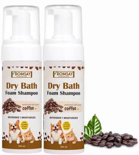 ROMSAY Dry Bath Foam Shampoo For Pet, Cat, & Puppies Extract With Pure Coffee Oil Allergy Relief, Anti-fungal, Anti-itching, Anti-microbial, Hypoallergenic Coffee Dog Shampoo
