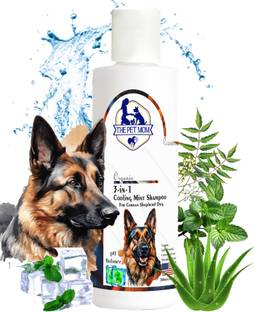 THE PET MOM 3 in 1 Cooling Mint Shampoo For German Shepherd Dog, Puppy –Cooling, Clean, Soft Conditioning Fresh, Cool Dog Shampoo For Quick Refreshening, Healthy Skin Coat For All Dog Breed, Dog Shampoo
