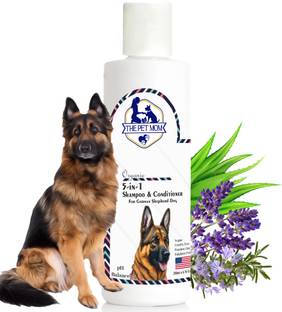 THE PET MOM 5 In 1 Shampoo & Conditioner For German Shepherd Dog | Deep Cleans, Refreshing, Conditioning Fresh Fragrance, Anti Itching, Anti Fungal, Bad Odor, All Dog Breed, Dog Shampoo