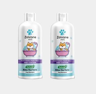 Zoivane Aloe Nurture Dog Shampoo | Aloe Vera, Milk Proteins | 200 ML Pack - 2 Conditioning, Allergy Relief, Anti-itching, Whitening and Color Enhancing Fragrance: Lavender and Green Tea Dog Shampoo