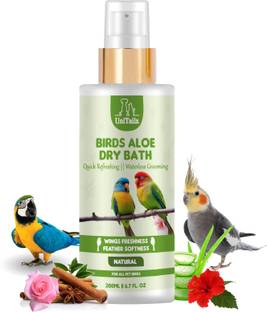 Unitailz Birds Aloe Dry Bath Shampoo For Bird, Parrot, Sparrow | Instant Waterless Spray, Conditioning, Anti-itching, Anti-microbial, Anti-fungal ,Natural, Bird Shampoo For Quick Clean & Refreshing-Easy To Use For All Bird Breed Bird Shampoo