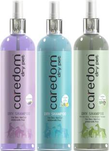 Caredom Hypoallergenic Dry Shampoo, Lavender, Aloevera & Lemon, Neem & Tea Tree, for Dog & Cat | 200ml × 3 Nos| Dog Shampoo