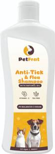 PetFrat Anti-Tick & Flea Shampoo with Vitamin E & Tea Tree Oil | for All Breed Dog / Cat Flea and Tick Fresh Dog, Cat Shampoo