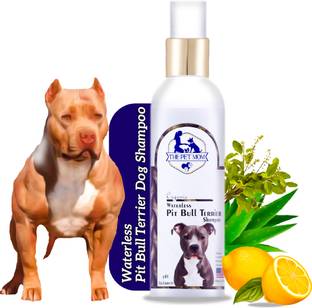 THE PET MOM Organic Waterless Pit Bull Dry Bath Dog Shampoo Spray For Cleanse, Smooth Coat Conditioning, Anti-fungal Fresh Fragrance, Easy to Use Dog Shampoo For All Dog Breed Dog Shampoo
