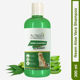 ALTRESSA Neem Aloe Vera Pet Shampoo for Hair Rejuvenation pH Balanced Shiny & Smooth Hair Anti-parasitic, Anti-fungal, Anti-microbial Aloe Fragrance Dog Shampoo