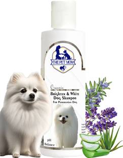 THE PET MOM Brighten & White Dog Shampoo For Pomeranian Dog & Puppy –Deep Clean, Softens Conditioning, Whitening and Color Enhancing Fresh Fragrance, Coat Wash Shampoo For All Dog Breed, Dog Shampoo