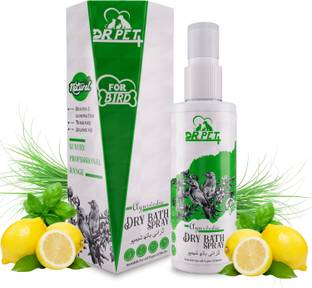 DR PET PLUS Ayurvedic Dry Bath Spray Bird Shampoo For Remove Dirt, Conditions Coat For Birds Conditioning, Anti-fungal Natural, Waterless Bird Bath Spray For Parrot, Sparrow, Pigeon, Hen All Bird Types Bird Shampoo