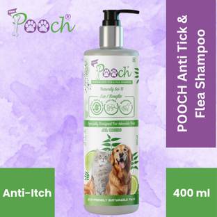 Pooch Premium Anti-Tick & Flea Shampoo 400 ml| Designed in Dubai | 3 in 1 Benefits| Flea and Tick, Anti-itching, Anti-microbial, Anti-dandruff, Conditioning, Allergy Relief Lemon, Citrus, Natural Dog Shampoo