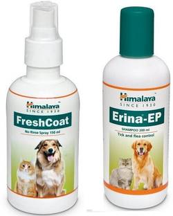 Himalaya Herbals Himalaya Erina EP Shampoo 200ml and Himalaya Freshcoat 200 ml For Dog & Cat Anti-dandruff, Flea and Tick Himalaya Fresh Coat Spary with Erina EP Shampoo For Dog and Cats Dog Shampoo