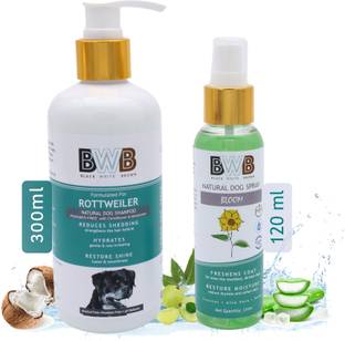 BWB BLACK WHITE BROWN BWB ROTTWEILER SHAMPOO with Free Deo Spray Allergy Relief, Anti-microbial, Anti-itching, Flea and Tick, Conditioning - Dog Shampoo
