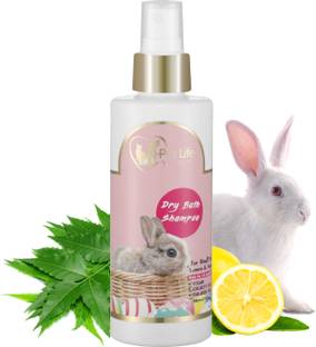 Pet Life Organic Dry Bath Shampoo For Small Pets, Rabbits & Kitten| Dry/Waterless/Spray Rabbits & Small Pet Shampoo | Made With Natural Ingredients For A Cleaner, Smoother & Shinier Coat Whitening and Color Enhancing Lemon Rabbit Shampoo