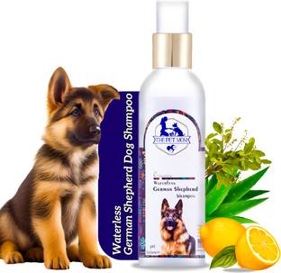 THE PET MOM Organic Waterless German Shepherd Dry Bath Dog Shampoo For Cleanse, Smooth Coat Conditioning, Anti-fungal Fresh Fragrance, Easy to Use Dog Shampoo Spray For All Dog Breed Dog Shampoo