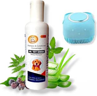 Dr. vet simba Flea and Tick, Conditioning Dog Shampoo and Brush Anti-dandruff, Anti-fungal, Flea and Tick, Anti-itching White Rose Dog Shampoo