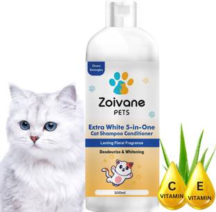 Zoivane Persian Cat Shampoo with Conditioner Anti-dandruff, Allergy Relief, Anti-fungal, Anti-itching, Whitening and Color Enhancing Floral, Sweet Cat Shampoo