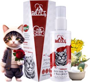 DR PET PLUS Organic Anti Tick, Lice & Flea Spray For Cat, Kitten - Anti Tick Repellent Spray Anti-itching, Flea and Tick, Conditioning, Anti-fungal Fresh Fragrance Cat Shampoo