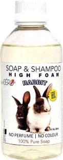 CERO CERO® High Foam Shampoo for RABBIT, NO Perfume|NO Colour100% Pure Soap (200ml) Anti-dandruff, Flea and Tick, Hypoallergenic, Whitening and Color Enhancing, Allergy Relief, Anti-parasitic, Conditioning, Anti-fungal, Anti-microbial, Anti-itching NA Rabbit Shampoo