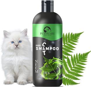 PETSWARE 5 in 1 Cat Shampoo with Conditioner for Persian Cat,Kitten & for All Cat Types Anti-fungal, Anti-itching, Flea and Tick, Conditioning, Anti-Bacterial, Anti-microbial Neem Cat Shampoo