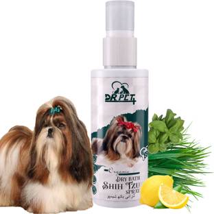 DR PET PLUS Organic Dry Bath Dog Shampoo For Shih Tzu Dog & Puppy-Cleanse, Soft, Smooth Coat Conditioning Fresh Fragrance, Removes Dirt, All Dog Type, Waterless Spray Dog Shampoo