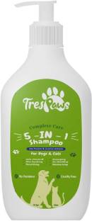 Trespaws Best quality 5 IN 1 Shampoo Anti-microbial, Anti-itching, Anti-dandruff, Anti-fungal, Conditioning, Allergy Relief Tick, Allergy Relief, Anti-dandruff, Anti-fungal, Anti-itching Dog Shampoo