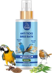 Unitailz Anti Ticks Dry Birds Bath Shampoo For Ticks, Fleas, Lice, Softens The Feathers, Conditioning, Flea and Tick, Allergy Relief, Anti-microbial, Anti-itching, Anti-fungal ,Natural, Waterless Spray Bird Shampoo For Bird, Parrot, Sparrow | All Bird Breed, Bird Shampoo