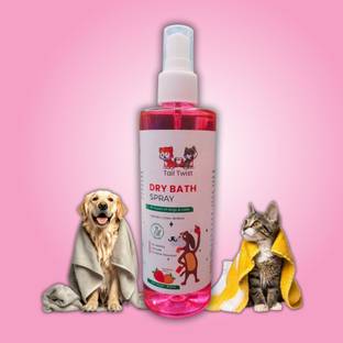 Tail Twist TailTwist Dry Bath Spray for Dogs and Cats. For all Age and Breed Allergy Relief, Anti-Inflammatory, Itch Relief, Anti-Bacterial, Flea and Tick Strawberry Dog, Cat Shampoo